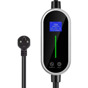 מטען נייד לרכב חד פאזי type 2 – אורך 10.5 מטר עם בקרת טעינה.